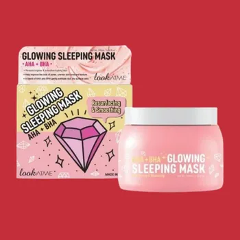 Pleťová maska LOOK AT ME - AHA+BHA Glowing Sleeping Mask - Rozjasňující noční maska s AHA a BHA kyselinami - 100 ml