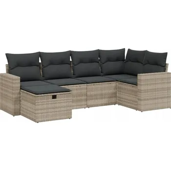 Zahradní nábytek z umělého ratanu VidaXL, šedý, 6 ks