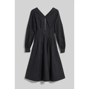 Dámské šaty ŠATY KARL LAGERFELD ZIP FRONT SHIRT DRESS BLACK