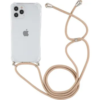 Transparentní kryt se šňůrkou pro iPhone 11 Pro - béžový