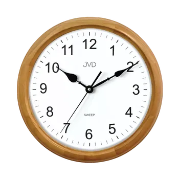 Hodiny JVD Dřevěné netickající tiché nástěnné hodiny JVD NS8052/68 (tiché dřevěné hodiny)