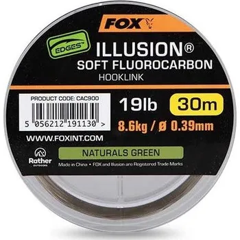 Fox International Fox fluorocarbon Edges Illusion Soft Hooklink Naturals Green 30 m Varianta: ø 0,39 mm 8,6 kg (CAC900)