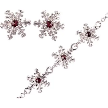 Souprava šperků granát souprava Set 234 (Set 234) povrchová úprava: rhodiované