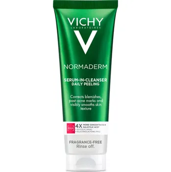 Přípravek na čištění pleti a oči Vichy Normaderm Serum-In-Cleanser denní peeling 125 ml