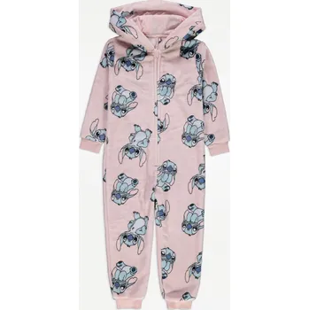 Dětský overall GEORGE DÍVČÍ OVERAL FLEECOVÝ "STITCH CUTE" Barva: růžová, Velikost: 13-14 let (164)