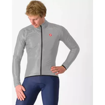 Cyklistická bunda CASTELLI voděodolná bunda - SQUALL SHELL - stříbrná 2XL