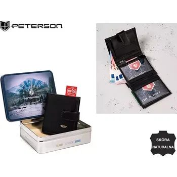 Peněženka Peterson Pánská peněženka v dárkové krabici - PTN 365Z 2-1-1 Black RFID
