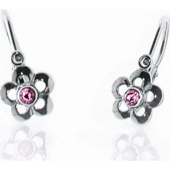 Náušnice Diante Zlaté náušnice s růžovým kamenem 31501587