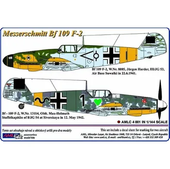 Plastikový model AML 1/144 Decals Messerschmitt Bf 109 F-2