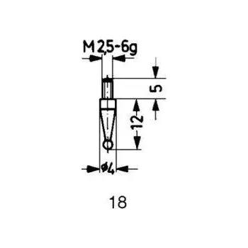 Úhloměr Měřicí snímač ocel typ 18/ 2,0mm käfer 573/18-kugel 2mm