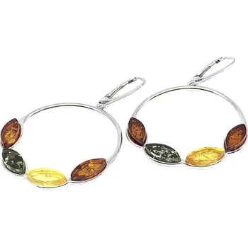 Řetízek Jan Kos jewellery Stříbrné náušnice s jantarem 12125443