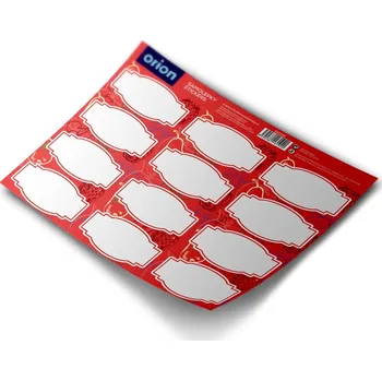 Zavařovací pomůcka ORION Prázdné samolepky na dózy 12 ks červené