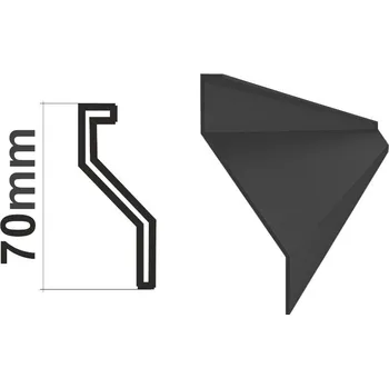 Příslušenství pro plot Plotová lamela tvaru Z 23x40x20x1,5mm, černý Fe, 3m - kus