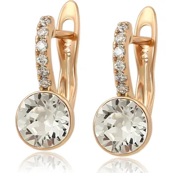 Náušnice B-TOP Dámské uzavřené pozlacené náušnice s krystaly