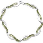 Stříbrný náramek s vltavínem Valie