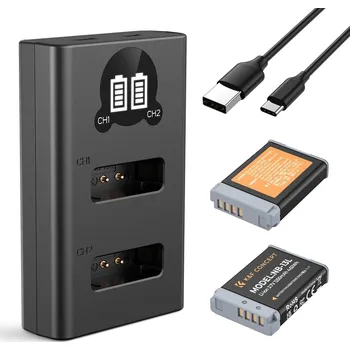 K&F NB-13L Digital Camera Dual Battery with Dual Channel Charger, for Canon