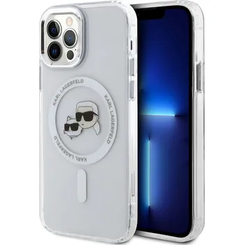 Pouzdro na mobilní telefon Karl Lagerfeld IML K&CH Heads Metal Frame MagSafe Zadní Kryt pro iPhone 14/Pro/Pro Max Průhledný Typ: iPhone 14 pro max