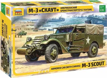 Plastikový model Zvezda M-3 Armored Scout Car with Canvas 1:35