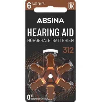 Článková baterie Absina Baterie do naslouchátek ZA 312 1.4 V 6 ks zinko-vzduchová PR41