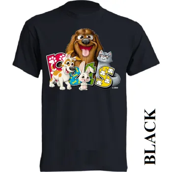 Dívčí tričko detske-levne-bavlnene-tricko-potisk-zviratka Barva: Black -černá, velikost: 104