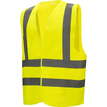 reflexní vesta NITRAS – Výstražná pracovní vesta, neonově žlutá, s reflexními pruhy na ramenou