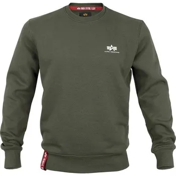 Pánská mikina Alpha Industries Basic Sweater Small Logo (olive) mikina XXL