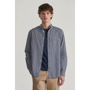 Pánské oblečení KOŠILE GANT REG LIGHT TWILL GINGHAM SHIRT SAILOR NAVY