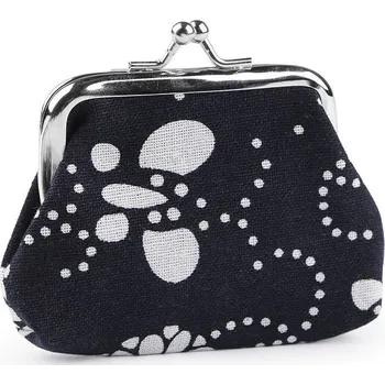 Malá peněženka / mincovka modrotisk, textilní - modrá tmavá náhodný vzor