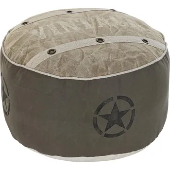 Polštář Polštářek DKD Home Decor Podlaha Béžová Polyester Bavlna Kůže Vintage (50 x 50 x 34 cm)