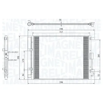 Ventilátor topení a klimatizace Kondenzátor klimatizace MAGNETI MARELLI 350203809000