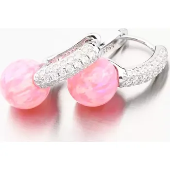 Náušnice Dámské náušnice stříbro 925 zirkon růžový opál a PKL-2164