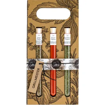 Koření DelikatessenWinkel Dárková sada 3 koření ve zkumavce - Mistr grilu
