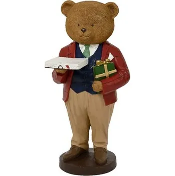 Vánoční dekorace Vánoční dekorace figura medvídek s knížkou, 45x43x98 cm