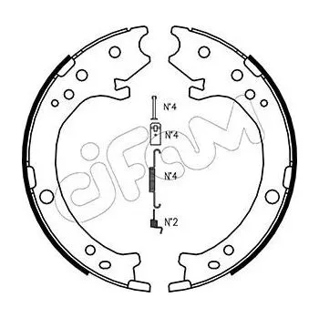 Lanko parkovací brzdy Sada brzdových čelistí, parkovací brzda CIFAM 153-161K