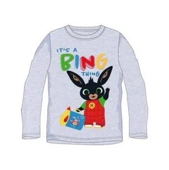 E plus M - Chlapecké tričko s dlouhým rukávem Zajíček Bing - šedé 92