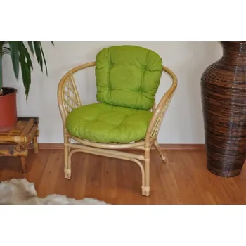 Zahrada Axin Trading s.r.o. Ratanové křeslo Bahama medové polstr světle zelený melír