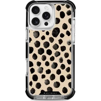 Pouzdro na mobilní telefon Odolný obal Mobiwear MagSafe Elite Bumper - Apple iPhone 16 Pro Max - DA50D Černé puntíky (Odolný kryt, pouzdro, obal Mobiwear Elite Bumper na mobil Apple iPhone 16 Pro Max - DA50D Černé puntíky, materiál Plast + TPU silikon + kov - zesílená ochrana)