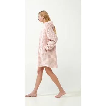 Vamp - Noční košile s kapucí 21423 - Vamp pink peach l