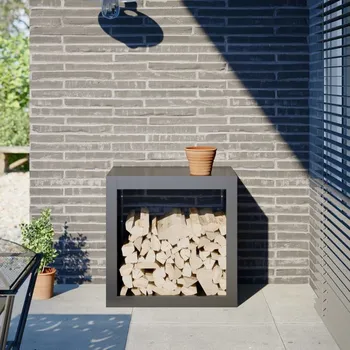 vidaXL Stojan na palivové dřevo bílý 60 x 40 x 60 cm ocel [851009] Barva: Ocel/Antracitový