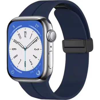 Příslušenství k chytrým hodinkám eses Silikonový řemínek pro Apple Watch - Magnetický černý L - 42 mm, 44 mm, 45 mm, 49 mm
