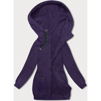 Dámská mikina Fialová volná dlouhá dámská mikina se stahovacími lemy (AMG-332A) odstíny fialové S (36)