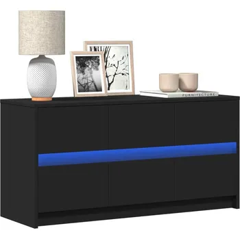 Televizní stolek vidaXL TV skříňka s LED 100 x 34 x 50 cm kompozitní dřevo [852215] Barva: Černá