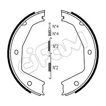 Lanko parkovací brzdy Sada brzdových čelistí, parkovací brzda CIFAM 153-197K