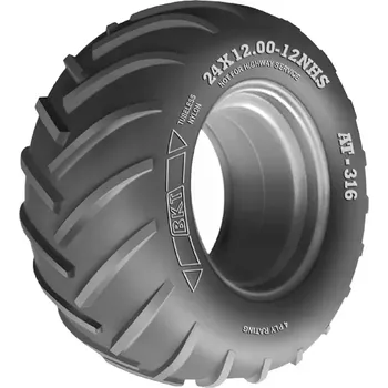 Pneu pro těžký stroj Zemědělská pneu BKT 24x12-12 4PR 95 A6 TL AT 316 AS