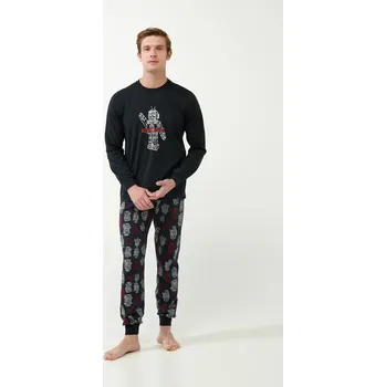 Pánské pyžamo Vamp - Pyžamo s potiskem robotů 21670 - Vamp blue caviar XXL