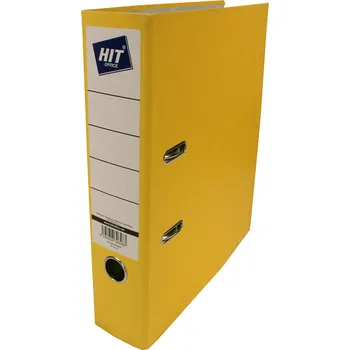 Pořadač A4 pákový prešpán Hit Office - hřbet 7,5 cm / žlutá