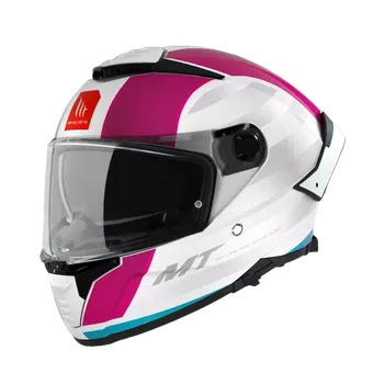 Helma na motorku Integrální helma na motorku MT THUNDER 4 SV TREADS C8 bílo-růžová (dámská helma na motorku) - v. XS