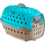 Přepravka pro psy a kočky Travel Chic, 50x34,5x32cm - holubí šedá/bílá