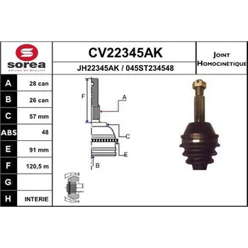 Autodíl Sada kloubů, hnací hřídel EAI CV22345AK