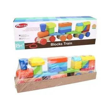 Dřevěná hračka Dřevěné tahadlo vláček, 35 cm